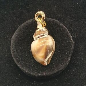 32x15mm Golden Seashell Acrylic Pendant #1​​​